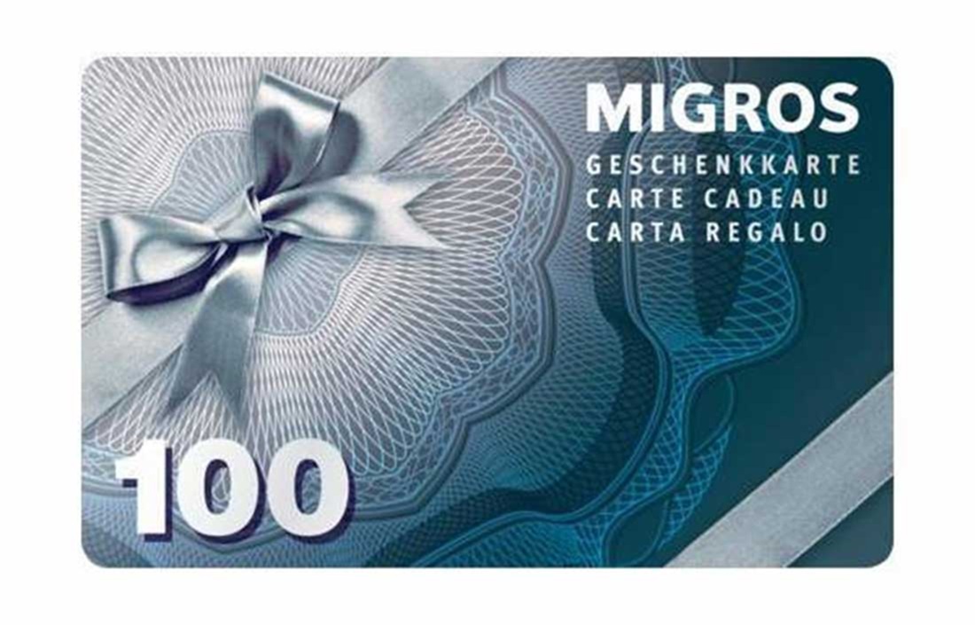carte cadeau Migros d'une valeur de 100.-