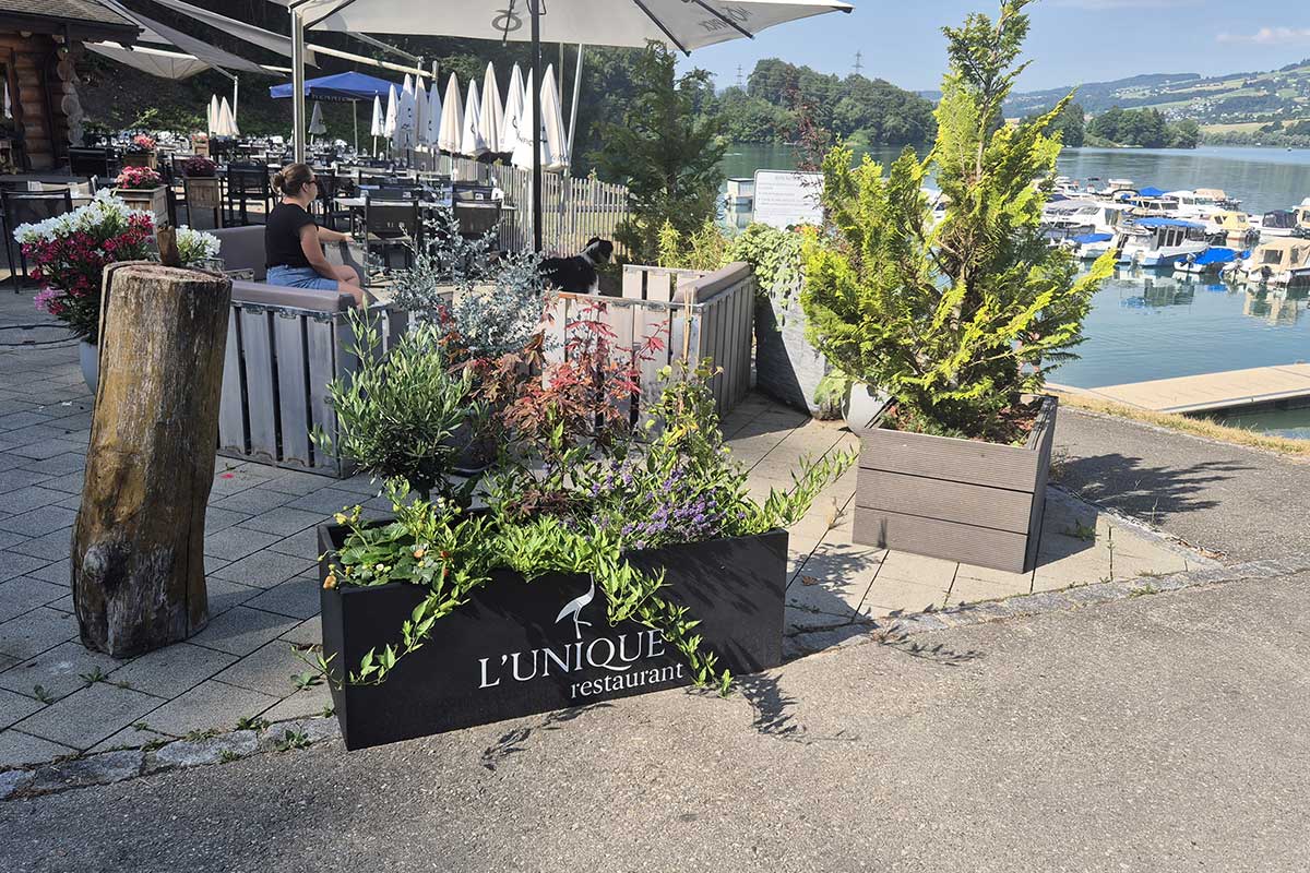 Restaurant L&rsquo;Unique à La Roche : une terrasse exceptionnelle avec vue sur le lac de la Gruyère