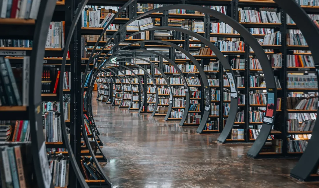 Rayonnages d’une bibliothèque pour préparer une visite à Bulle